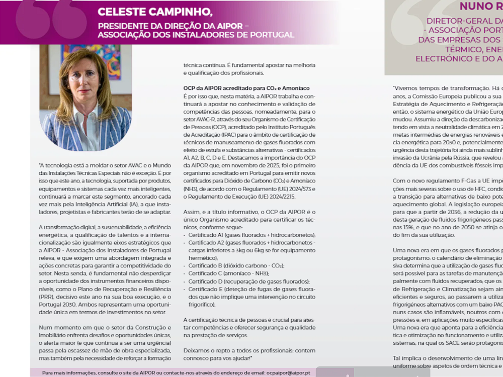 Leia mais sobre AIPOR na edição de fevereiro de 2026 da Revista O Instalador